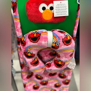 Pink Elmo  Neck Pillow and blanket set